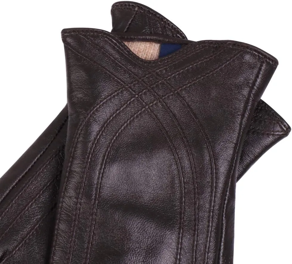 Nappaglo Nappa Leather Gloves Warm Handmade Curve Lambskin for Women