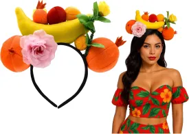 Nicky Bigs Novelties Womens Decorated Tropical Fruit Banana Pineapple Luau Headband, One Size, Multi-Color