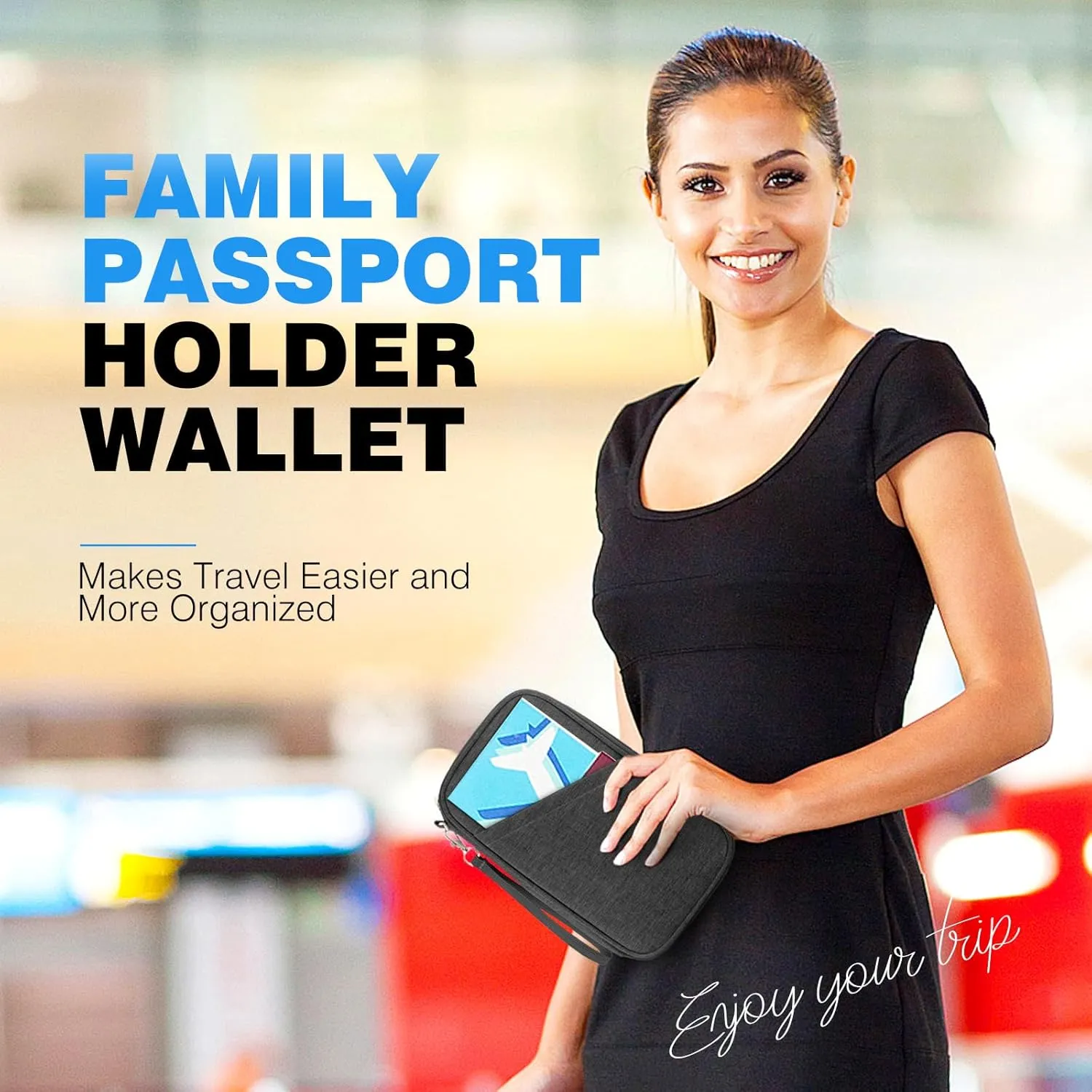 Passport Holder Family RFID Travel Document Organizer for Women Waterproof Passport Wallet Men Portable Case for Cards