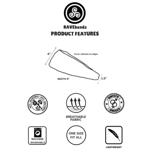 RAVEbandz The Pro - Wide Stretch Headband (Sea Turtles)