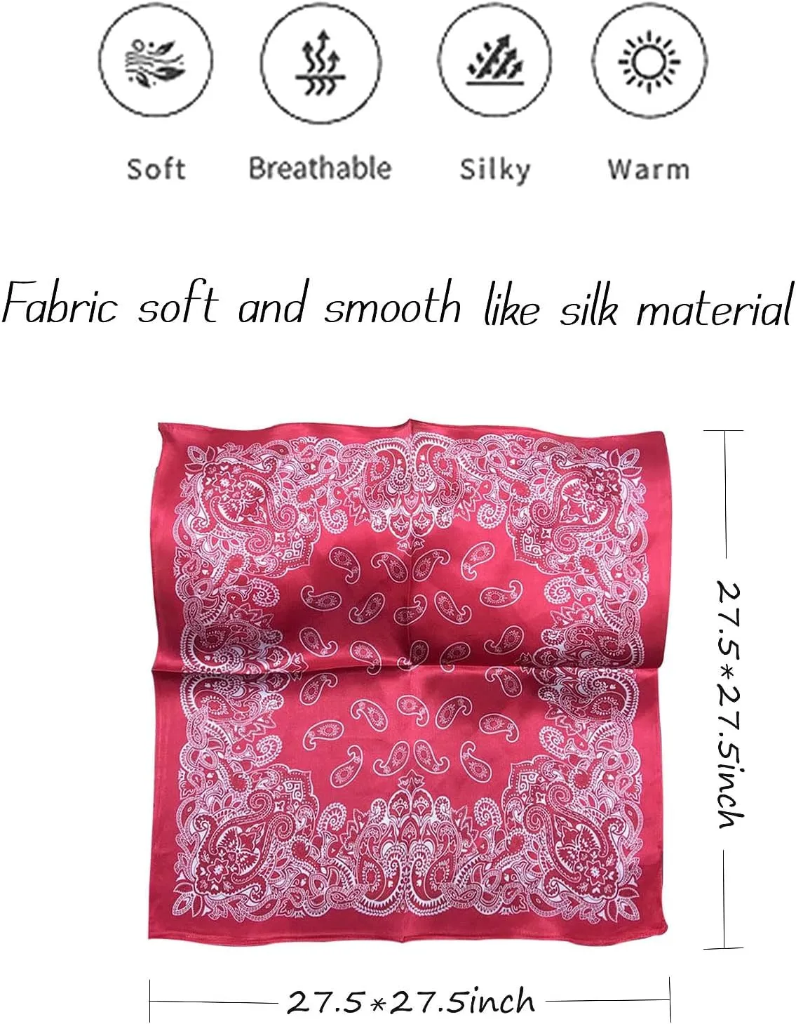 Satin Bandanas Head Scarf For Women Hair Scarves Accessories Lightweight Fashion Wrap Neck Silk Sleeping Headscarf