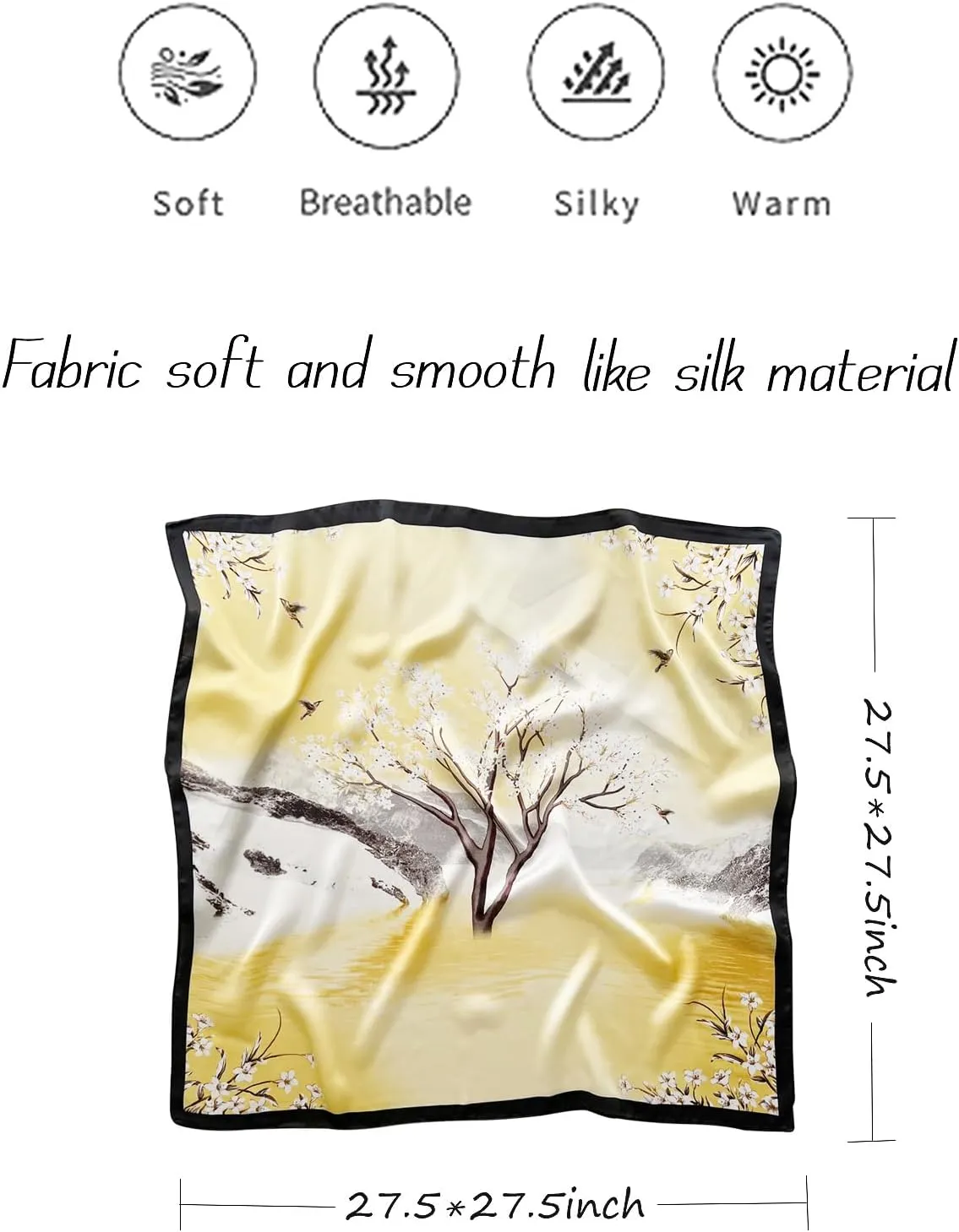 Satin Bandanas Head Scarf For Women Hair Scarves Accessories Lightweight Fashion Wrap Neck Silk Sleeping Headscarf