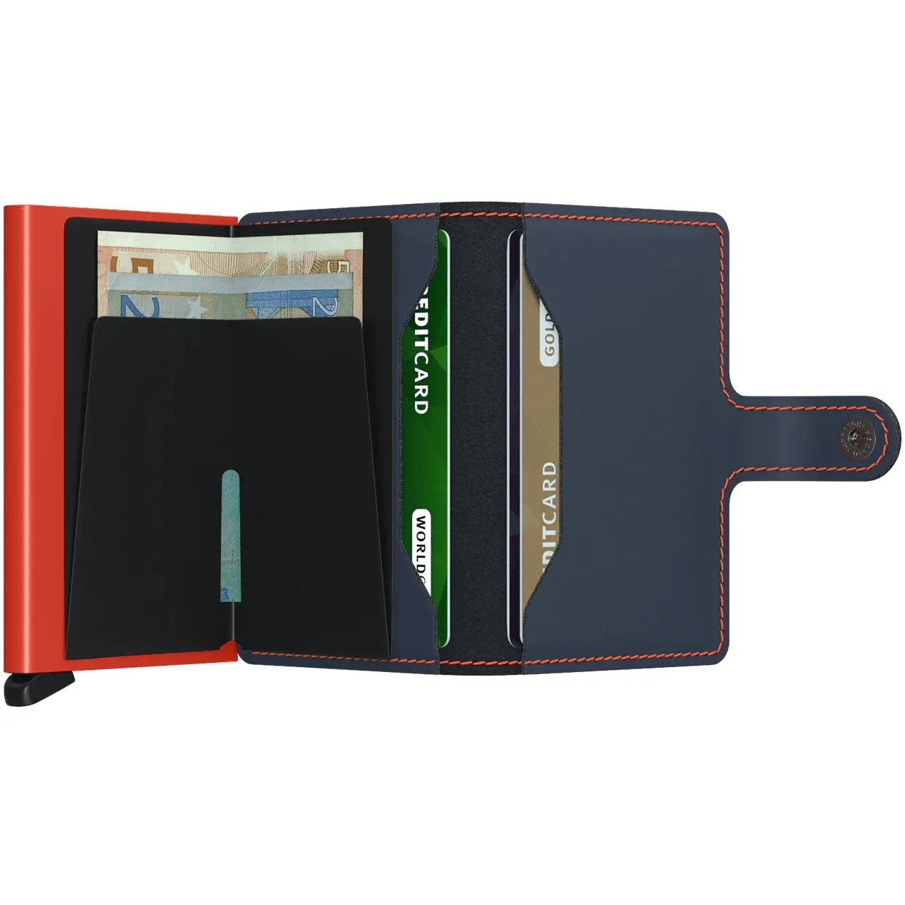 Secrid Miniwallet Matte Nightblue and Orange