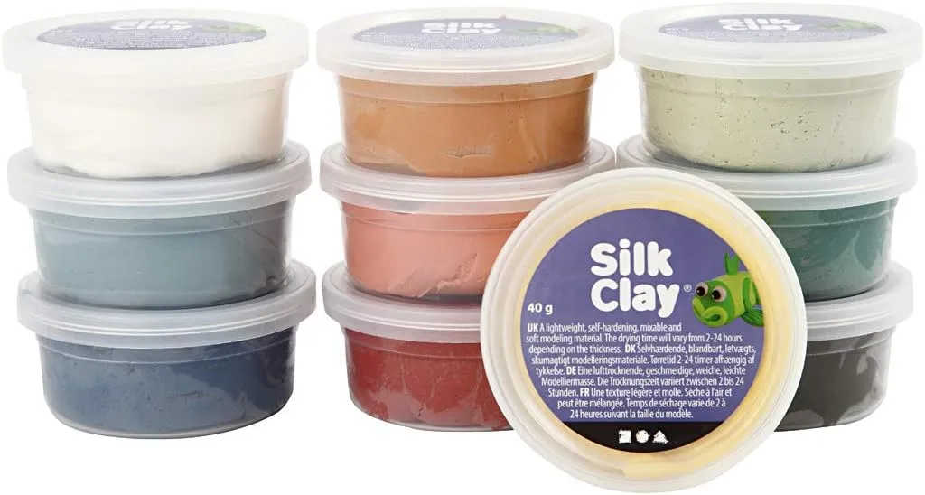 Silk Clay, colours assorted, powder colors, 10x40gr