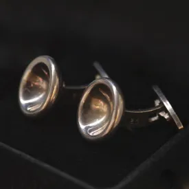 Silver Concave Hemispherical Cufflinks