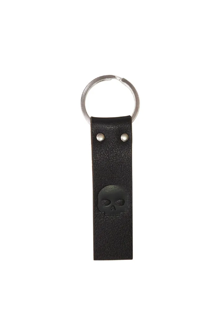 Single Key-Skull Black Leather