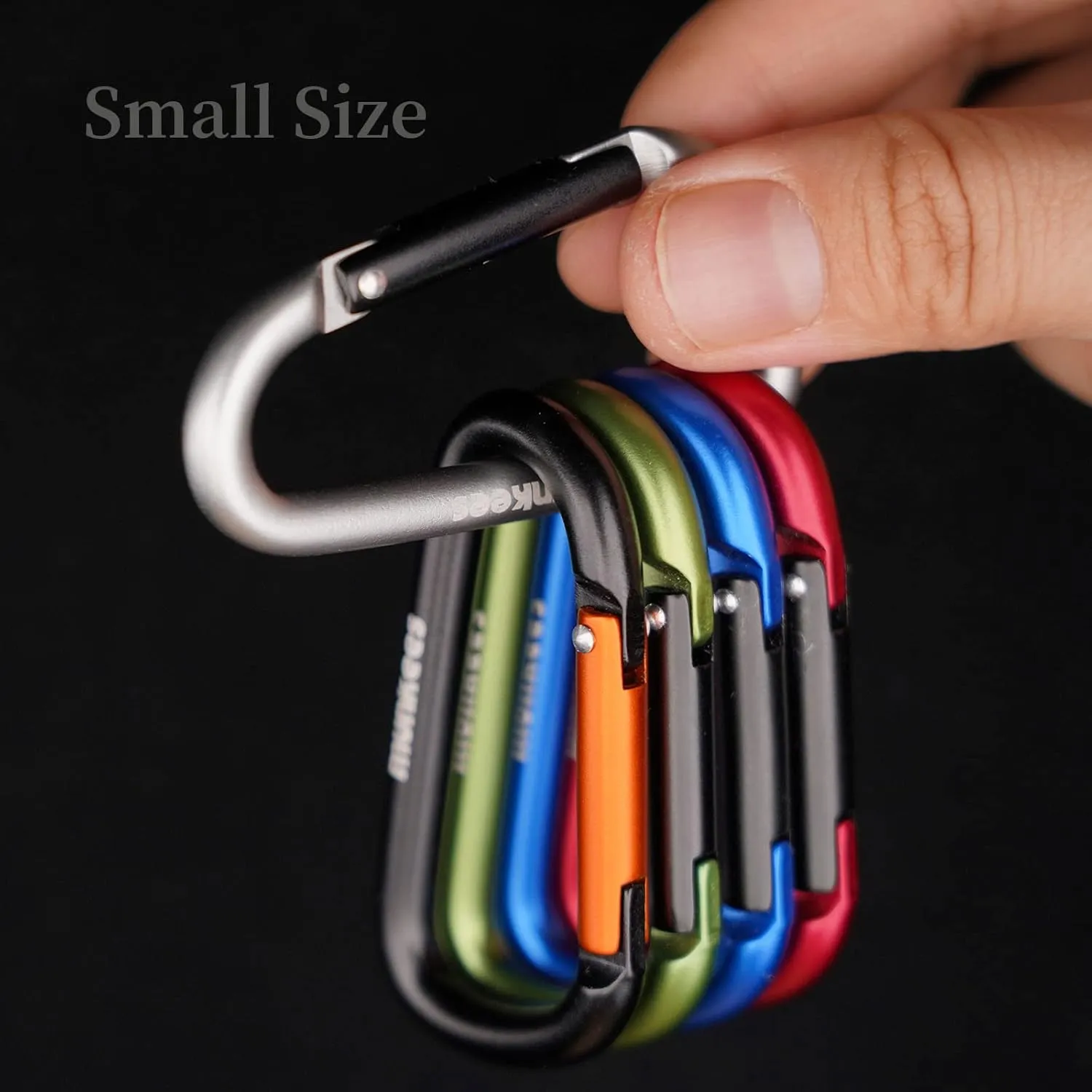Small Carabiner Clip Keychain 2 Pack, Mini Caribeener 2 inch to 3" for Keys Aluminum Alloy Biner Lightweights for Bottle Buckle, Backpack Hook