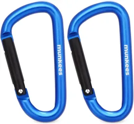 Small Carabiner Clip Keychain 2 Pack, Mini Caribeener 2 inch to 3" for Keys Aluminum Alloy Biner Lightweights for Bottle Buckle, Backpack Hook