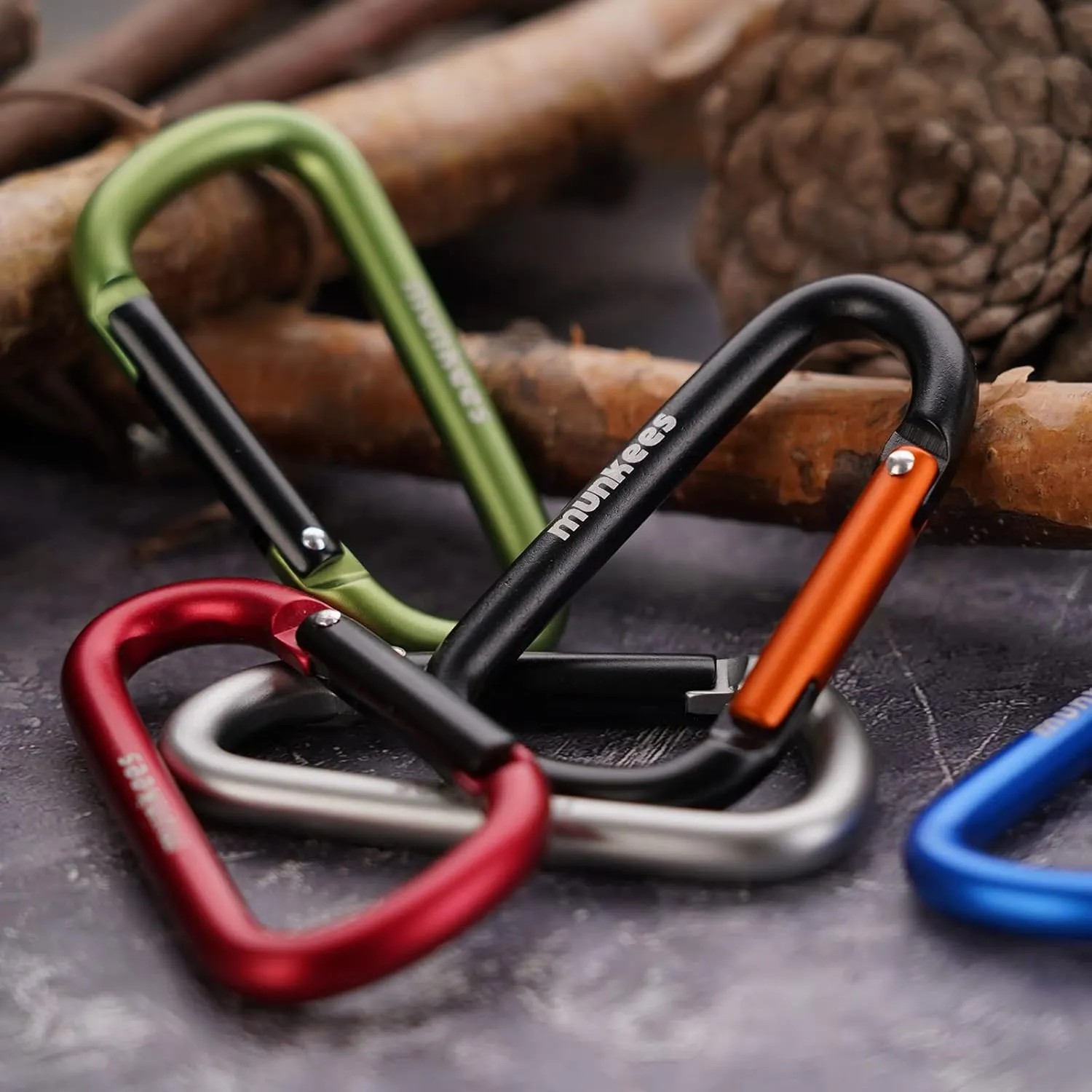 Small Carabiner Clip Keychain 2 Pack, Mini Caribeener 2 inch to 3" for Keys Aluminum Alloy Biner Lightweights for Bottle Buckle, Backpack Hook