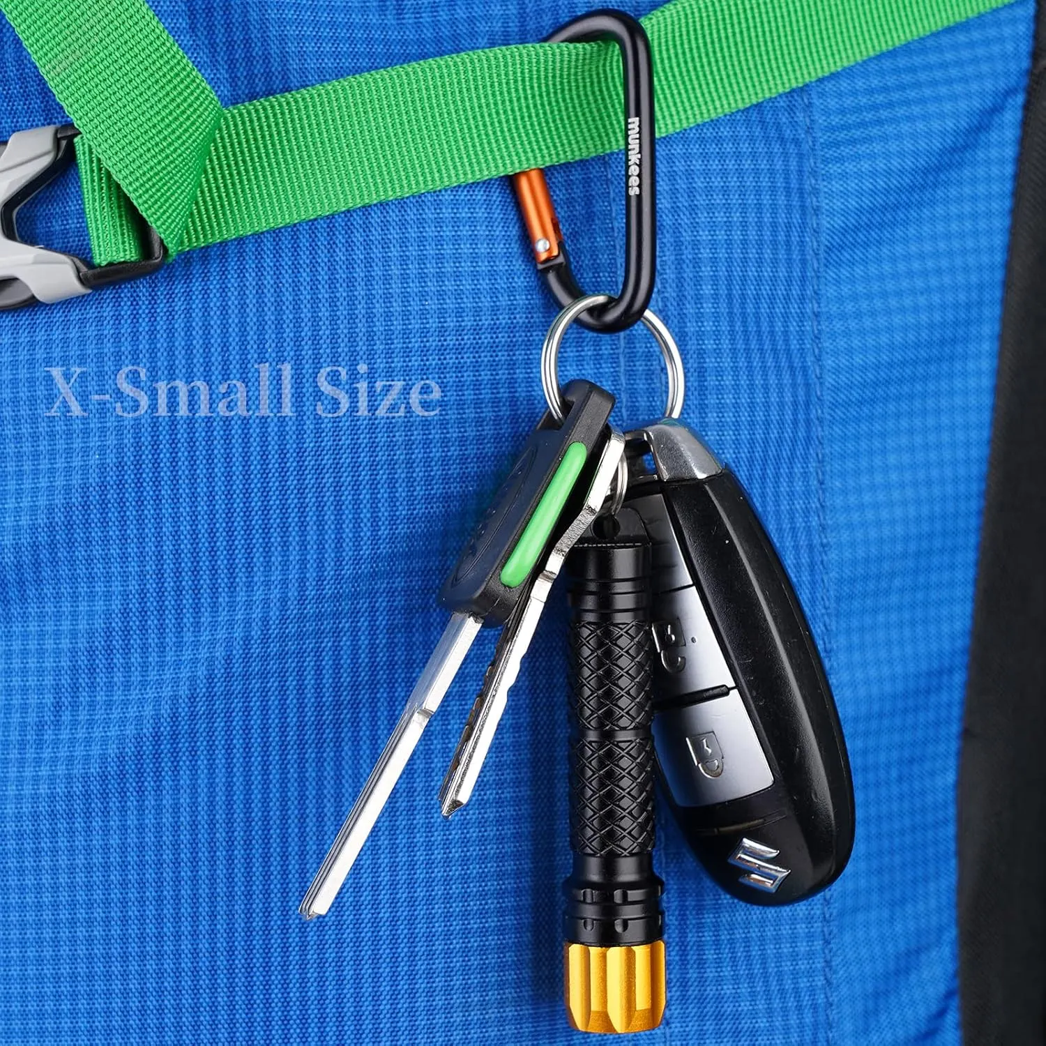 Small Carabiner Clip Keychain 2 Pack, Mini Caribeener 2 inch to 3" for Keys Aluminum Alloy Biner Lightweights for Bottle Buckle, Backpack Hook