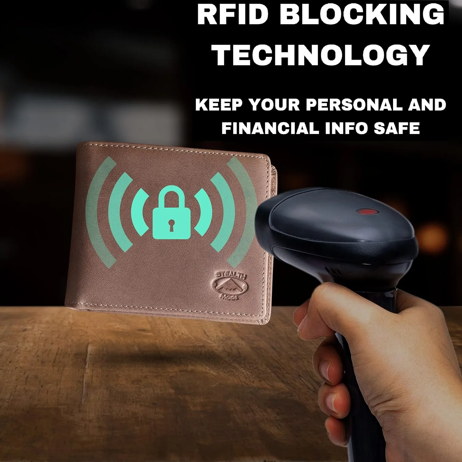 Stealth Mode Leather Bifold Wallet for Men With ID Window and RFID Blocking