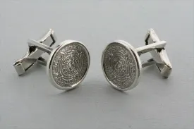 Sterling Silver Mayan Calendar Cufflinks - sterling silver