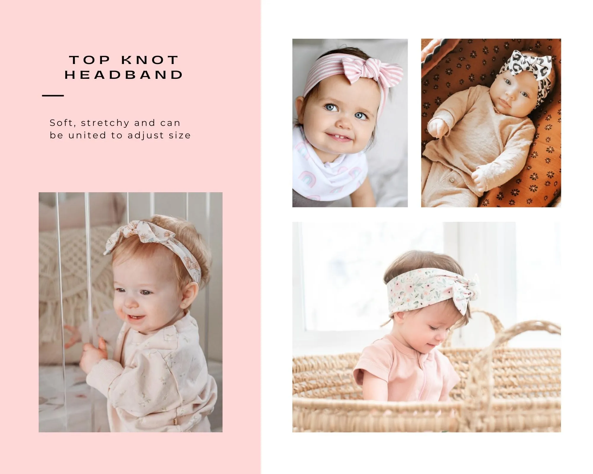 Top Knot Headband - Black - Newborn to Adult