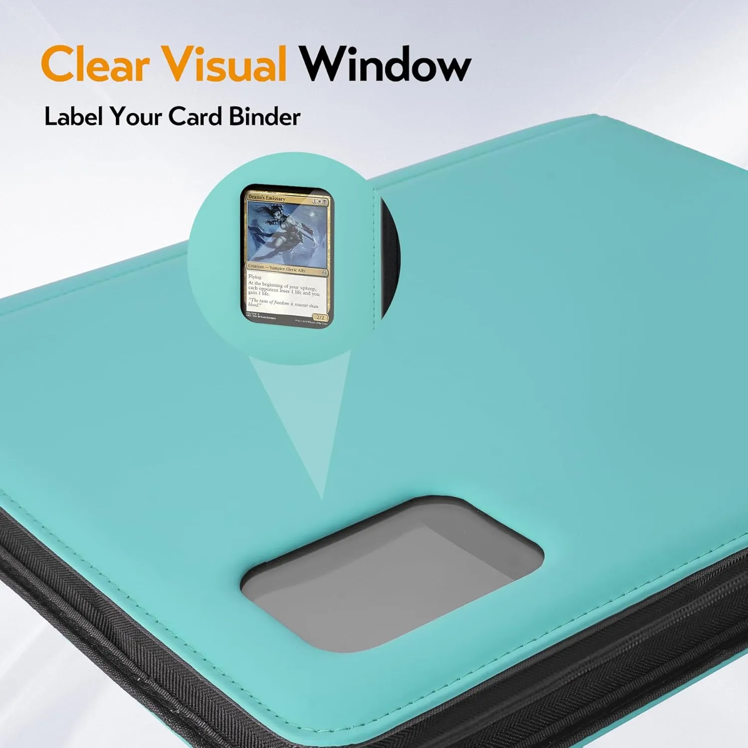 Top Loader Binder for Cards (Clear Window), Holds 288 Cards in 3"x4" Toploaders, Trading Card Binder 9 Pocket for TCG, MTG, YGO, Game Cards, Sports Cards(Sky Blue)