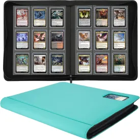 Top Loader Binder for Cards (Clear Window), Holds 288 Cards in 3"x4" Toploaders, Trading Card Binder 9 Pocket for TCG, MTG, YGO, Game Cards, Sports Cards(Sky Blue)