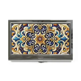 Traditional Tile Art Business Card Holder