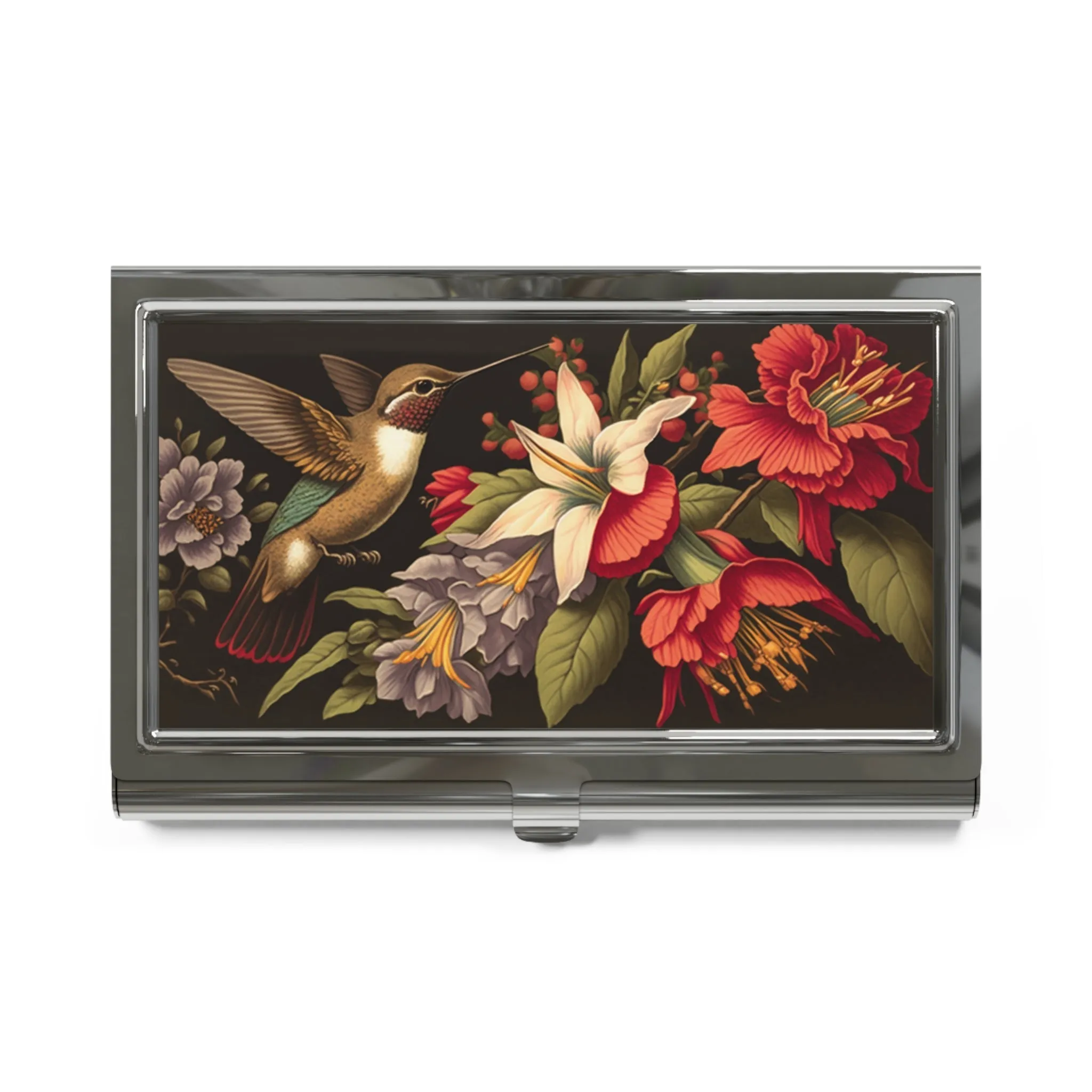 Vintage Hummingbird Art Print Business Card Holder