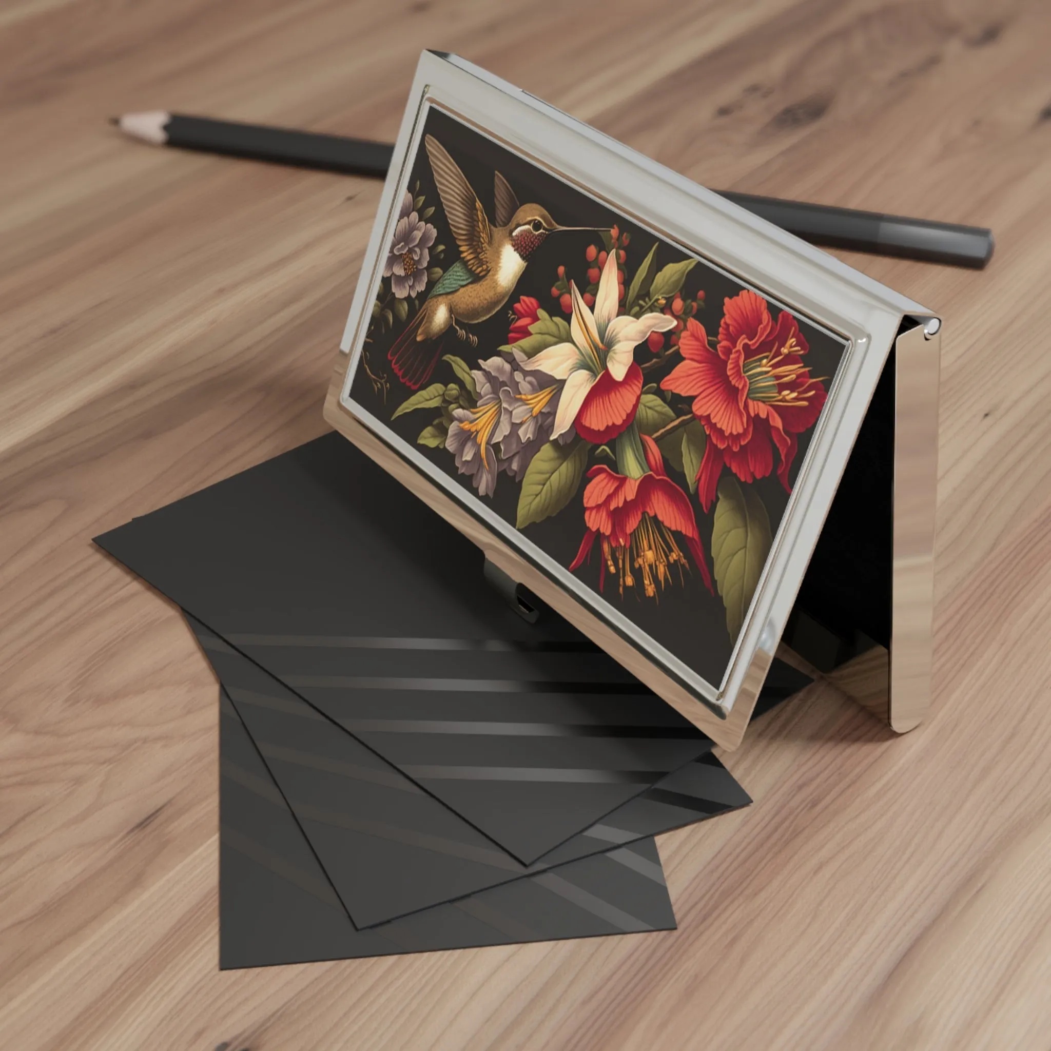 Vintage Hummingbird Art Print Business Card Holder