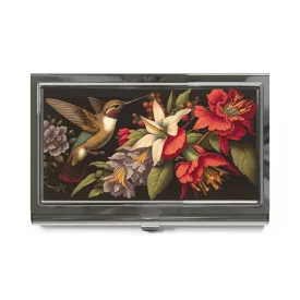 Vintage Hummingbird Art Print Business Card Holder