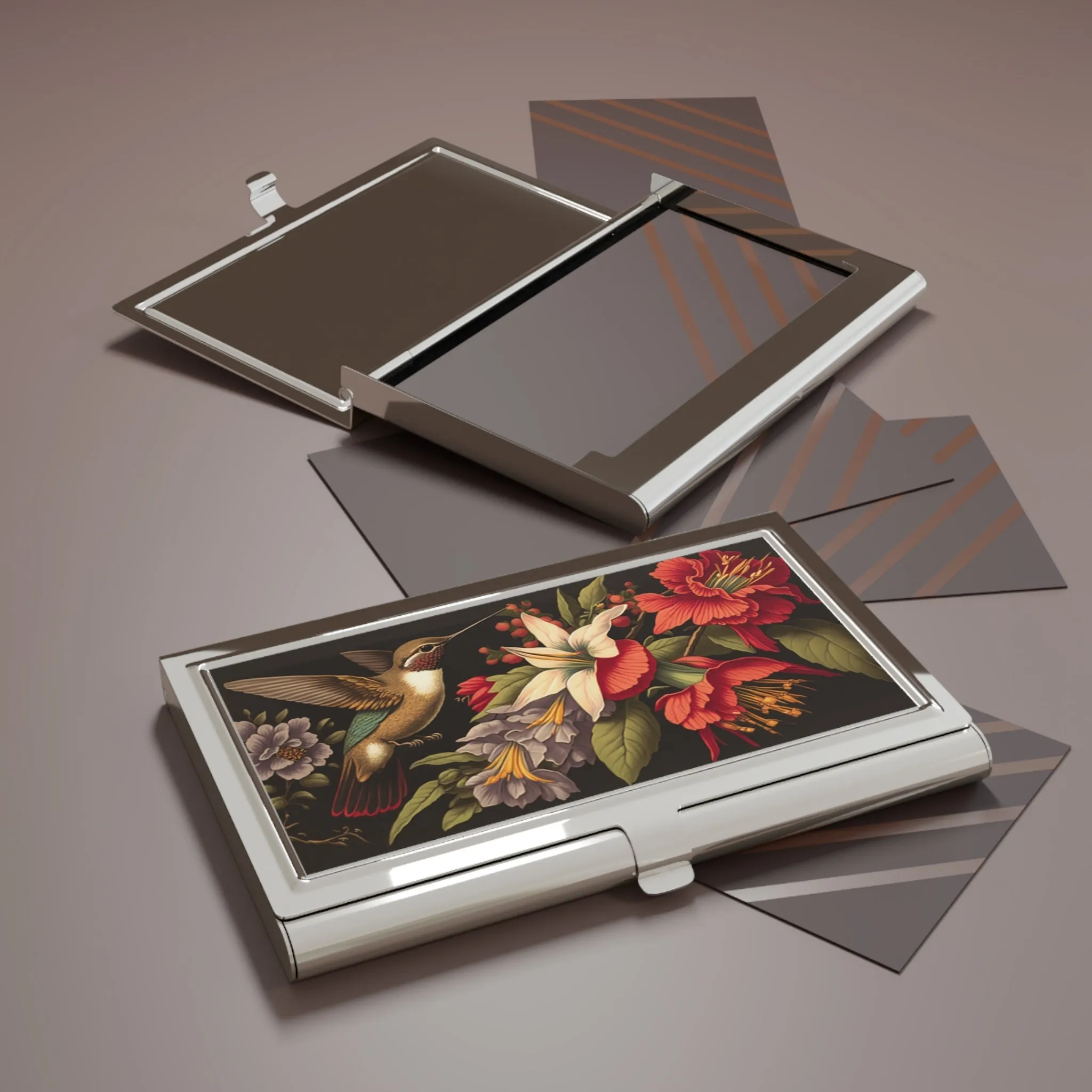 Vintage Hummingbird Art Print Business Card Holder