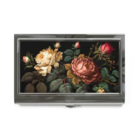 Vintage Victorian Roses Business Card Holder
