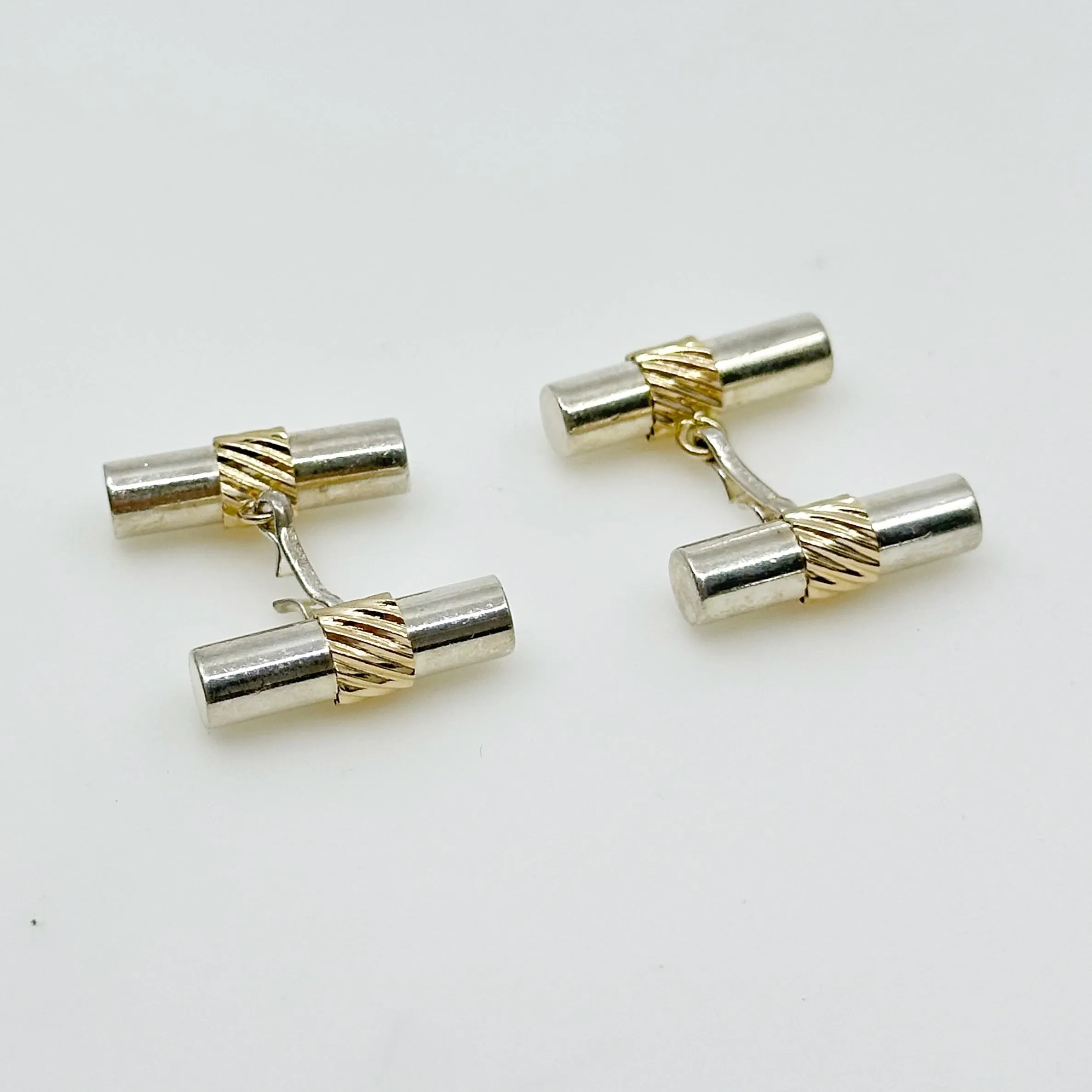 Walter E. Hayward WEH 14k gold & sterling silver cufflinks GM83