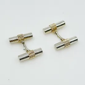 Walter E. Hayward WEH 14k gold & sterling silver cufflinks GM83