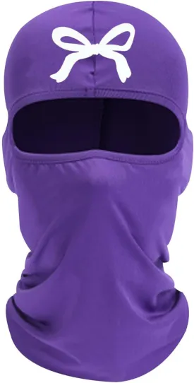 Women's Bow Print Balaclava Ski Mask Stylish Balaclava Face Mask Lightweight Ski Mask and Neck Gaiter for Outdoor Sports