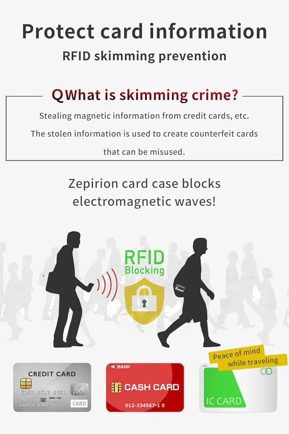 zepirion Pop Up Wallet, Slim Minimalist Credit Card Holder For Men and Women RFID Blocking Mini Metal Case (Red)