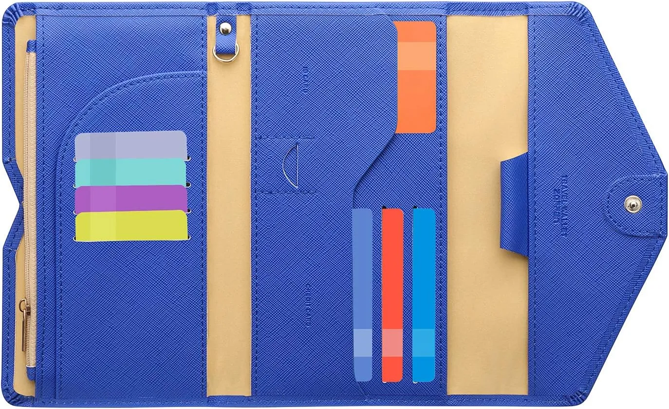 ZOPPEN Mulit-purpose Rfid Blocking Passport Holder Travel Wallet (Ver.4) Passport and Vaccine Card Holder ComboTri-fold Document Organizer Travel Essentials