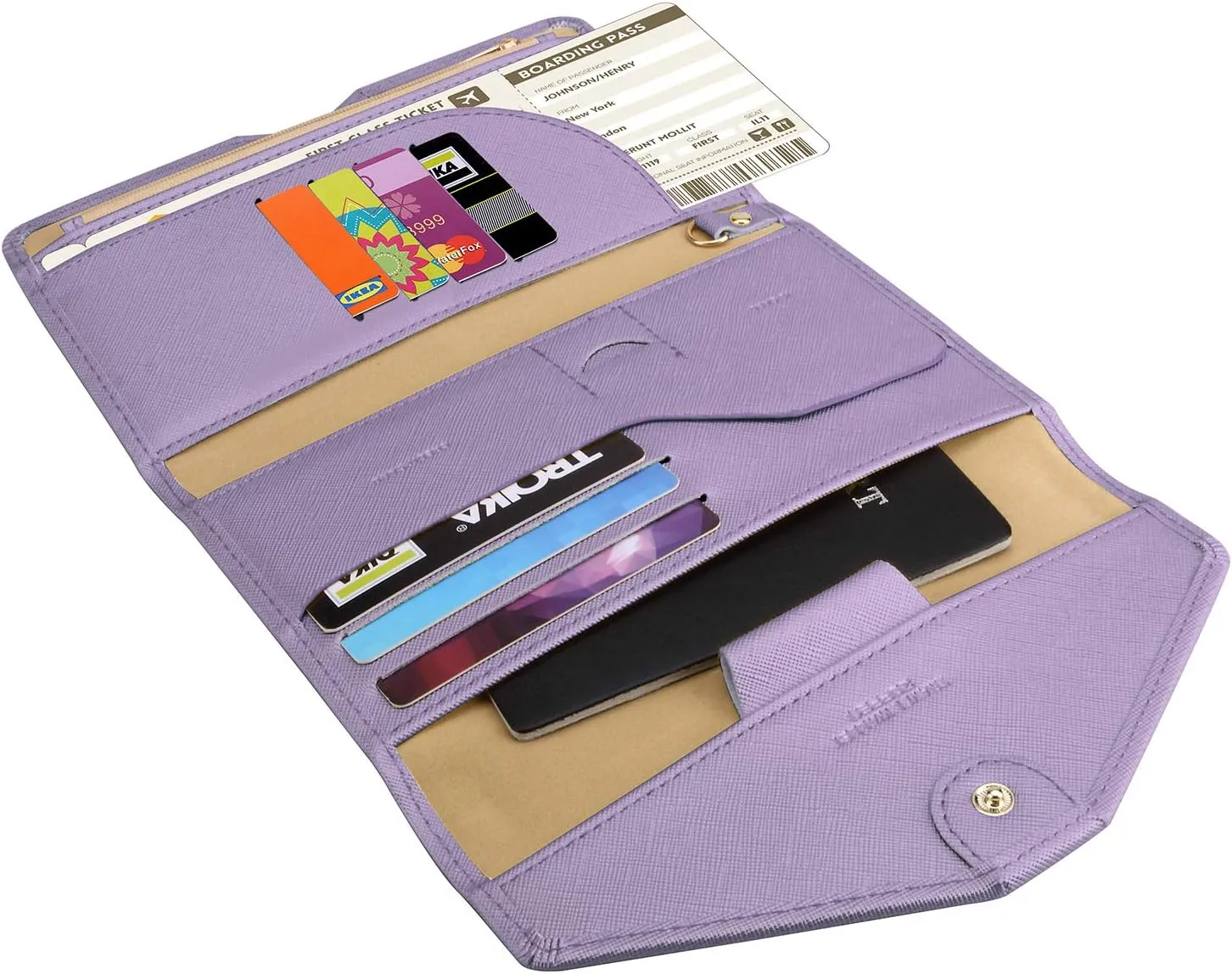 ZOPPEN Mulit-purpose Rfid Blocking Passport Holder Travel Wallet (Ver.4) Passport and Vaccine Card Holder ComboTri-fold Document Organizer Travel Essentials