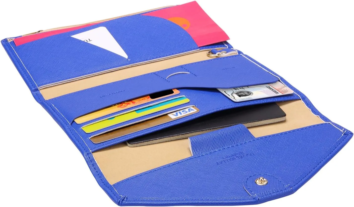 ZOPPEN Mulit-purpose Rfid Blocking Passport Holder Travel Wallet (Ver.4) Passport and Vaccine Card Holder ComboTri-fold Document Organizer Travel Essentials